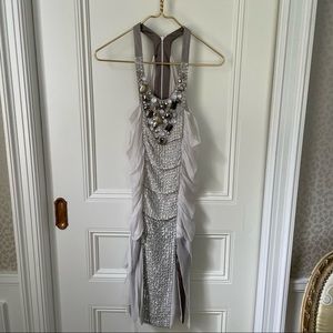 Grey sparkly cocktail dress